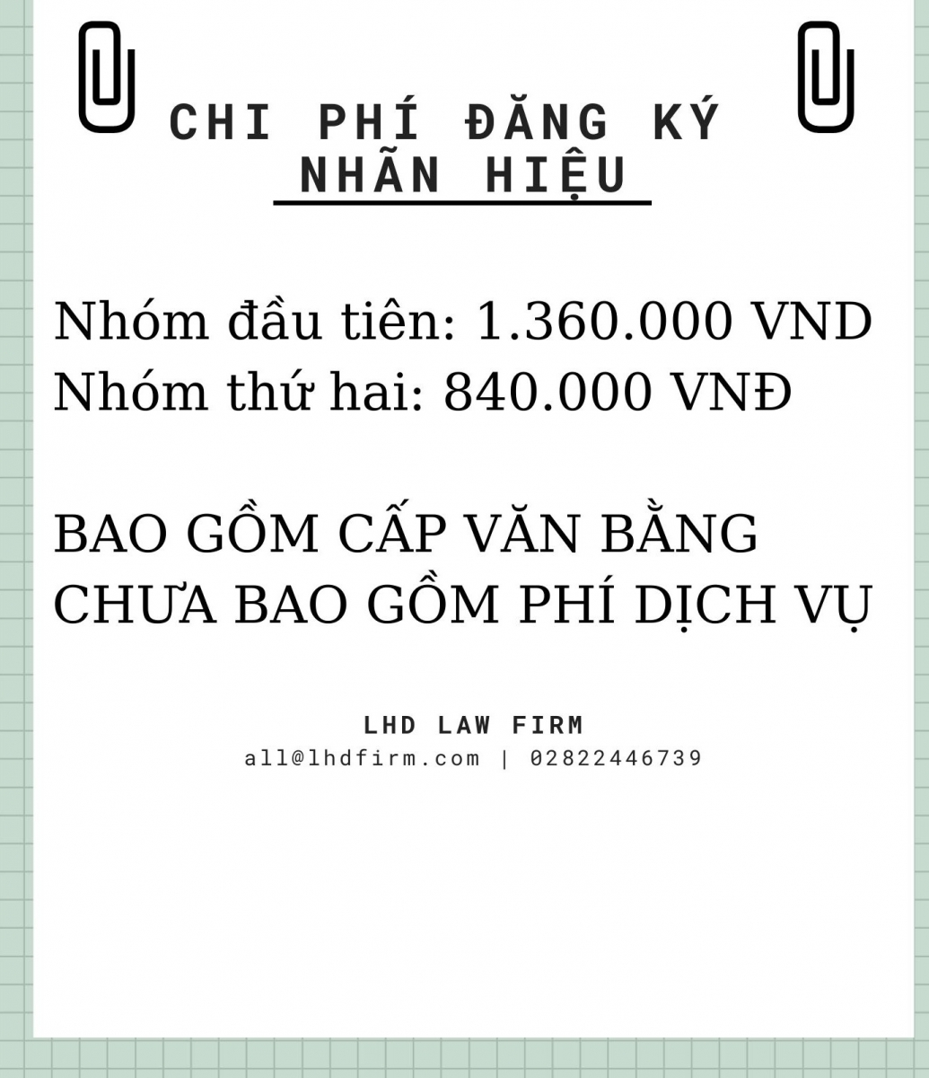 CHI PHÍ ĐĂNG KÝ NHÃN HIỆU - LHD LAW FIRM